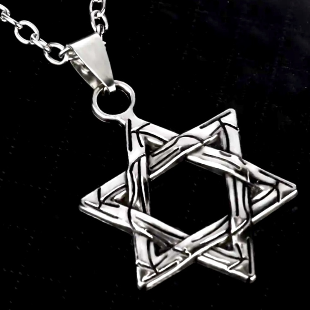 Silver Star Of David Necklace